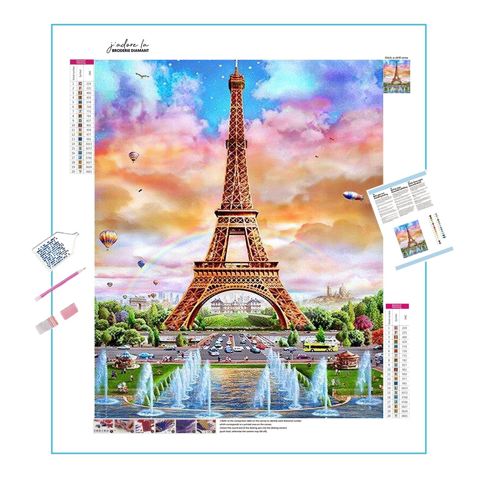 Una pintura de diamantes llamado 'Torre Eiffel' - Meencantalapinturadediamantes