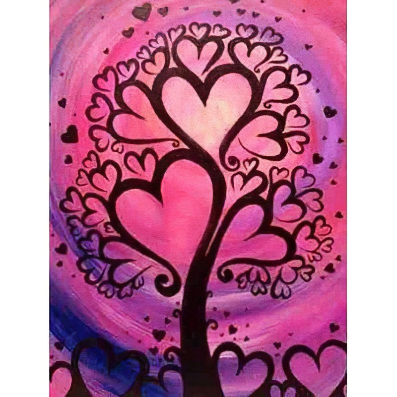 Una pintura de diamantes llamado 'árbol del amor' - Meencantalapinturadediamantes