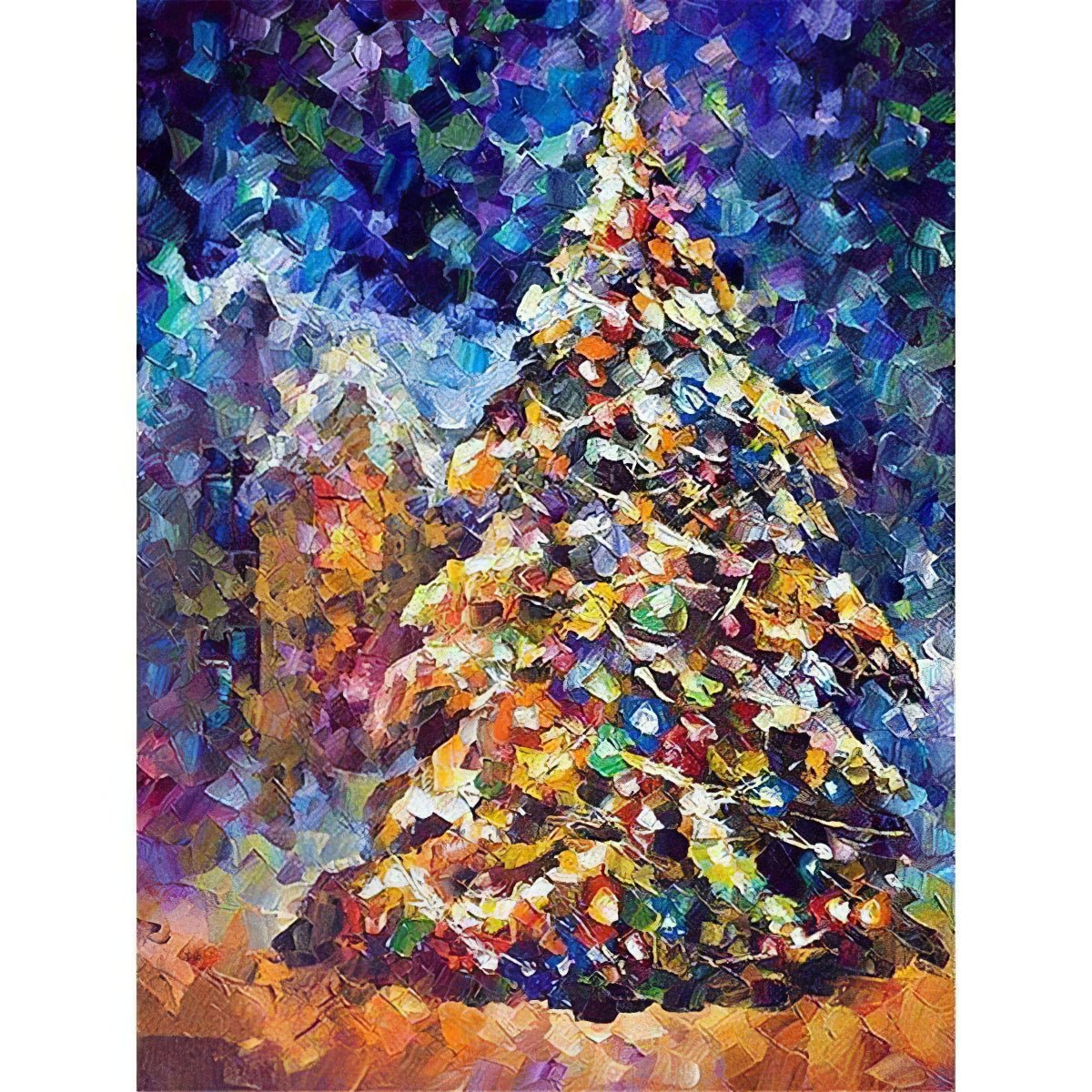 Una pintura de diamantes llamado 'Árbol de Navidad colorido' - Meencantalapinturadediamantes