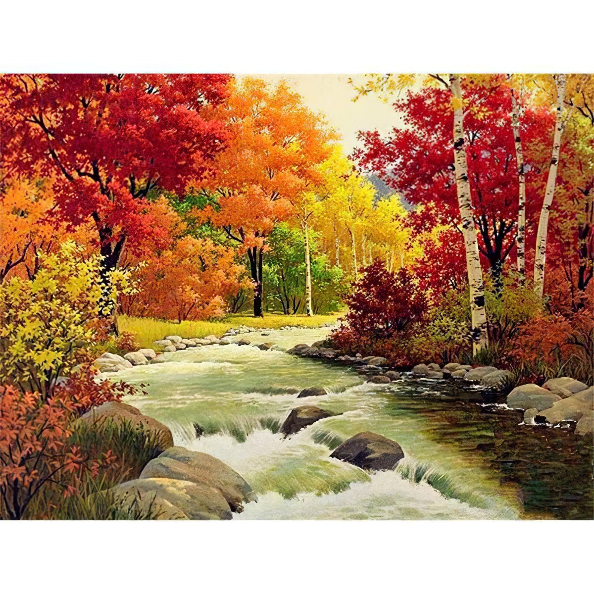 Una pintura de diamantes llamado 'Árboles de otoño' - Meencantalapinturadediamantes