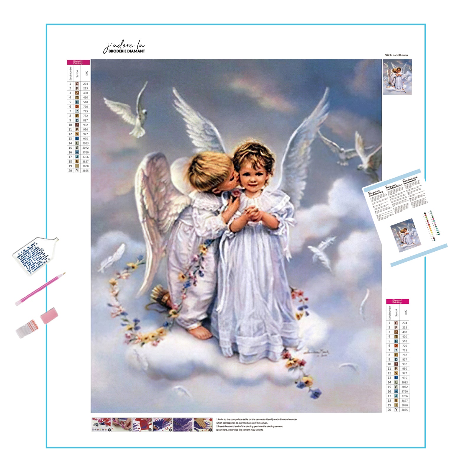 Una pintura de diamantes llamado 'Hermosos niños angelitos' - Meencantalapinturadediamantes