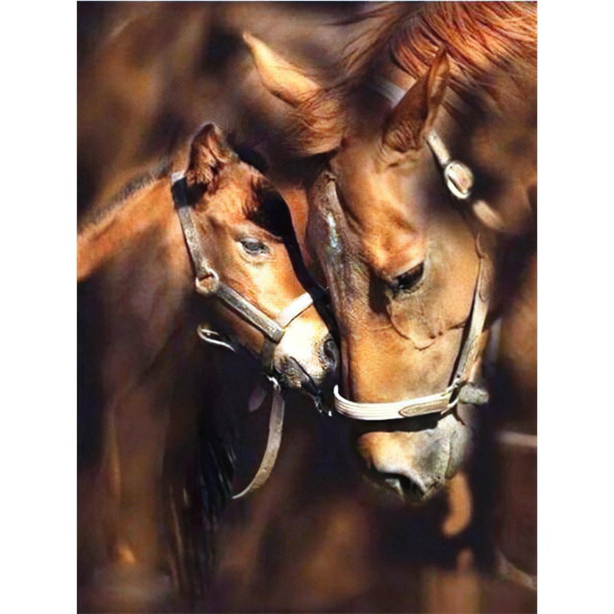 Una pintura de diamantes llamado 'Caballo bebé con su madre' - Meencantalapinturadediamantes