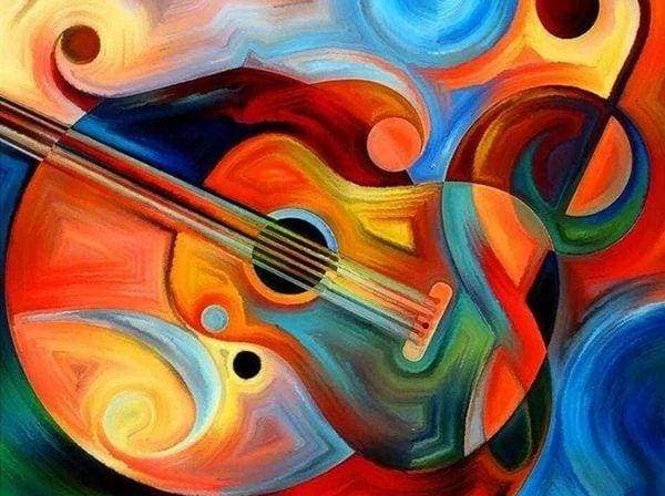 Una pintura de diamantes llamado 'Guitarra Diseño Música' - Meencantalapinturadediamantes