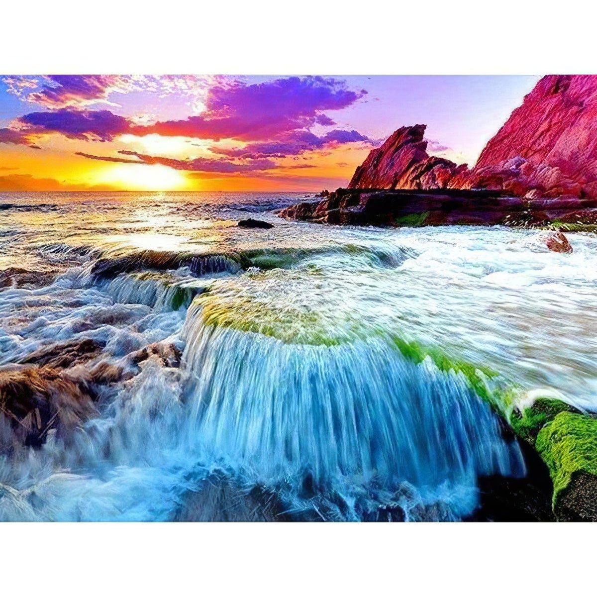 Una pintura de diamantes llamado 'Hermosa cascada de arco iris' - Meencantalapinturadediamantes