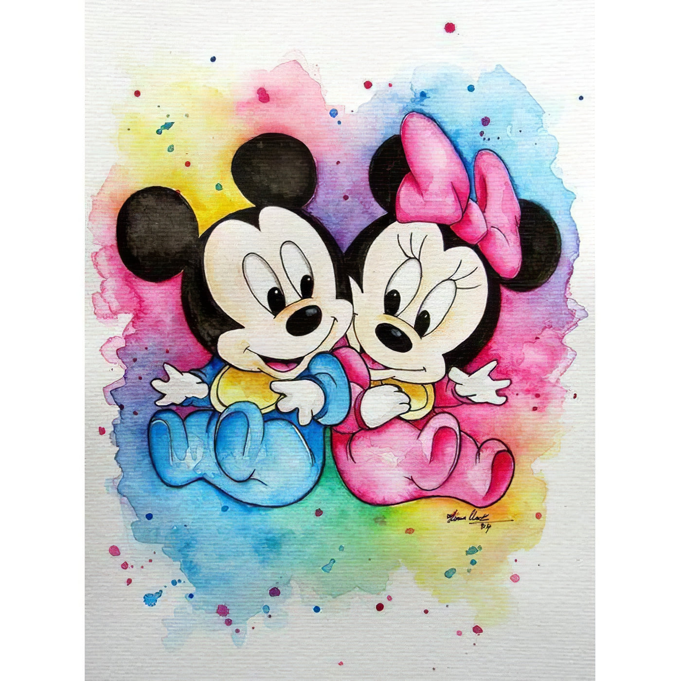 Diamond Painting - Bebé Mickey y Minnie Mouse