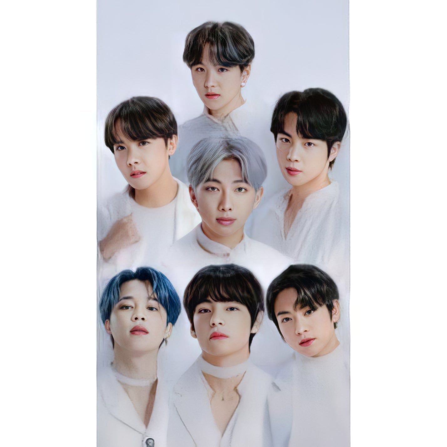 Una pintura de diamantes de una foto grupal de BTS