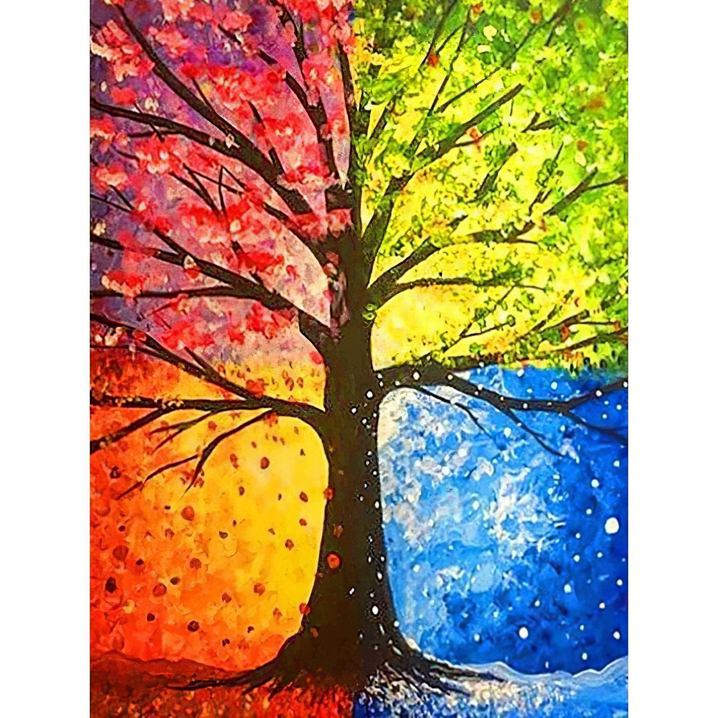 Una pintura de diamantes llamado 'Hermoso árbol arcoiris' - Meencantalapinturadediamantes