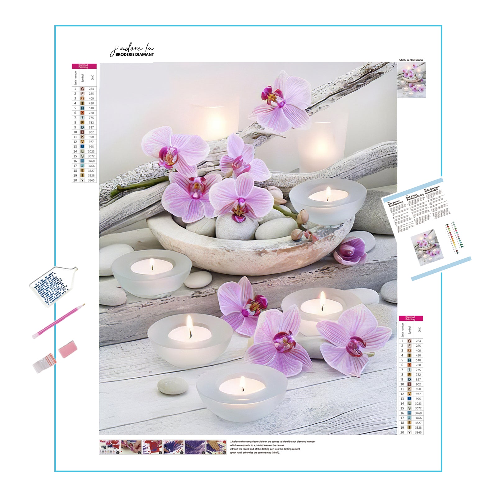 Diamond Painting - Ambiente Zen Orquídeas y Velas